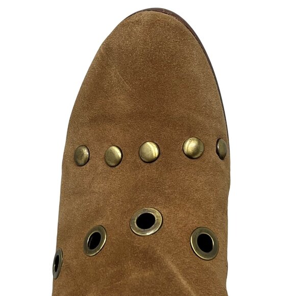 Sam Edelman Pedra Womens Tan Suede Leather Ankle Boots Grommets  Buckle  7 READ - Picture 10 of 13